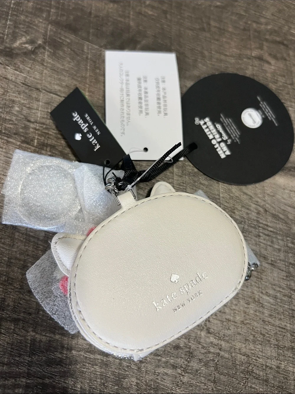 kate spade White Hello Kitty Coin Purse with Red Bow